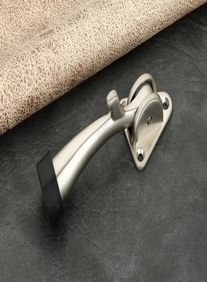 FAST 2pcs of DS03 Heavy Strength Metal 5 Inch Powerful Working Designer Round Shaped Door Stopper for All Type Doors (Silver Satin, 2) - Image 1